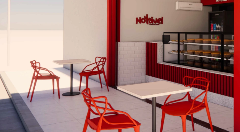 Renderização do interior do projeto modelo Notável